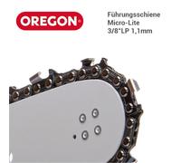 Barra Guía de Motosierra Oregon, Espada Reversible de 14", Barra de Motosierra de 35 cm, Soporte de Motor A041, Paso 3/8"LP, Calibre de 1,1 mm, Compatible con Makita, Bosch, Worx y más