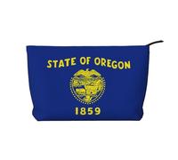 Oregon State Flag - Bolsa de cosméticos de pana para mujer, cartera portátil con cremallera, adecuada para viajes y almacenamiento diario de cosméticos,