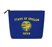 Oregon State Flag - Bolsa de maquillaje de viaje versátil, ideal para rutinas diarias y viajes de negocios, Black, Talla única, Neceser