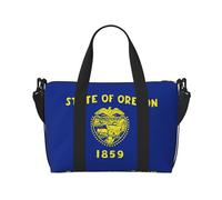 Oregon State Flag - Bolsa de viaje para hombre, bolsa de viaje para fin de semana, bolsa deportiva para gimnasio, Negro -, Talla única