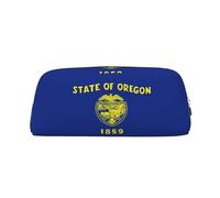 Oregon State Flag Print - Estuche versátil con cremallera multifuncional con cremallera para adultos, Silver, Talla única