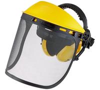 Oregon Visera de Seguridad con Protección Auditiva y Visor de Malla Metálica, Sistema Ajustable con Orejeras Acolchadas