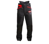 Oregon Waipoua Pantalones de Protección para Motosierra, Clase 1, Tipo A, Ropa Ajustable, Ligera, Transpirable y Resistente, Talla M /EU 46-48 - Negro/Rojo (295466/M)