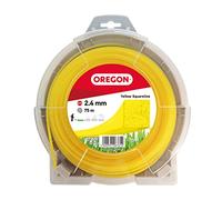 Oregon Hilo Cuadrado Amarillo para Desbrozadoras y Cortacésped, Nailon de Calidad Profesional, Compatible con la Mayoría de Modelos, 2.4 mm x 75 m (69-414-Y)