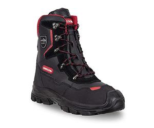 Oregon Yukon Botas de Motosierra, Clase 1, Talla EU 38,5, Negro/Rojo | Protección Anticorte, Botas de Piel