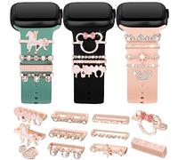 Orehymbe Abalorios para correa de reloj, mejora tu correa de reloj con elegantes anillos decorativos compatibles con correas de Apple Watch de 45 mm, 44 mm, 42 mm, 41 mm, 40 mm, bonitos accesorios de