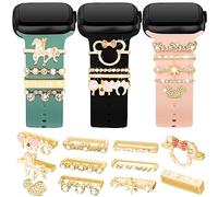 Orehymbe Abalorios para correa de reloj, mejora tu correa de reloj con elegantes anillos decorativos compatibles con correas de Apple Watch de 45 mm, 44 mm, 42 mm, 41 mm, 40 mm, bonitos accesorios de