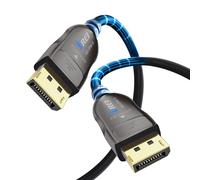 OREI Cable óptico activo DisplayPort 2.0 8K de 15 pies, UHBR13.5 de 54 Gbps, 8K a 60/30Hz, 4K a 144Hz, HDR10+, Dolby Vision, VRR, sin EMI, chapado en oro, cable de PVC (AOC-DP8K-15)