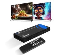 OREI Conmutador de matriz HDMI 4K 4 x 2, conmutador 18G UltraHD con arco soporta hasta 4K @ 60Hz y control remoto IR 1080P - Selección completa de matriz