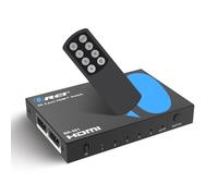 OREI Conmutador HDMI 8K 5 en 1 - Conmutador HDMI con Control Remoto 8K @60Hz 4:2:0/4K @120Hz 4:4:4-48Gbps Switcher con HDR10+, VRR, ALLM y QFT, CEC - para PS5, Xbox, Roku, Fire TV