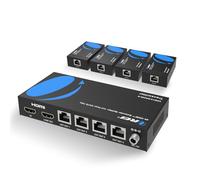 OREI Divisor Extensor HDMI 4K 1x4, Cable múltiple CAT6/7 4K a 60Hz 4:4:4 HDCP 2.2 con gestión EDID, hasta 230 pies, Salida en Bucle, Baja latencia