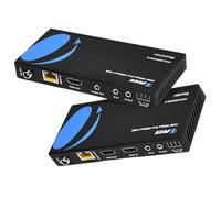 Orei - Extensor HDMI 4K Balun - HDBaseT UltraHD 4K @ 60Hz 4:4:4 a través de un solo cable CAT5e/6/7 con control HDR, CEC e IR, RS-232 - Hasta 400 pies - Salida de bucle - Alimentación por cable -
