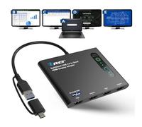 OREI SplitExtend - Divisor HDMI con pantalla extendida para monitor cuádruple, pantalla multimonitor, 5 pantallas separadas, adaptador USB-C a HDMI 2.0, salidas 4K a 30Hz, compatible con Windows y Mac