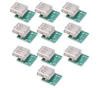 Oreilet Adaptador Dip de Placa de Conexión de Enchufe Hembra USB Tipo A Estándar para Fuente de Alimentación USB, 10 Uds.