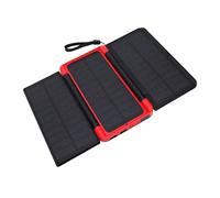 Oreilet Banco de Energía Solar, Mini Cargador de Batería Solar UPS de 10000 MAh, Banco de Energía de Emergencia con 3 Paneles Solares Plegables, USB C, Luz SOS para Acampar Al Aire Libre, Coche,