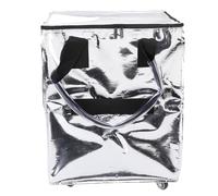 Oreilet Bolsa de Comestibles sobre Ruedas, Mochila de Carrito Compras Multifuncional Ligera con Material de Tela Tejida a Prueba Agua PP para Compras Convenientes y Reutilizables (SILVER)