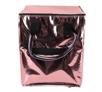 Oreilet Bolsa de Comestibles sobre Ruedas, Mochila de Carrito Compras Multifuncional Ligera con Material de Tela Tejida a Prueba Agua PP para Compras Convenientes y Reutilizables (rosa dorado)