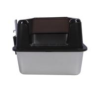 Oreilet Caja de para Gatos Caja de de Gato de Acero Inoxidable con Acero Inoxidable de de de de Cabecera Alto con Diseño de Entrada Superior, Anti Spliting, Inodoro de Gatitos de Metal para (Black)