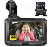 Oreilet Cámara Espejo Automóvil Bebé, 4.3 "1080P Asiento Trasero Orientado hacia Atrás Monitor Bebé Ventosa Recién Nacidos, Niños, Visión Nocturna, Gran Angular 150°, Rotación 360° (Cámara Trasera