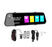 Oreilet Cámara Espejo Vista Trasera 4k para Automóvil, Cámaras la Cámara Tablero Espejo 9.66 Pulgadas Delantera Trasera con Grabación Bucle, Pantalla Táctil, Cámara Respaldo DashCam