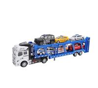 Oreilet Camión Portacoches de Juguete, Vehículos de Transporte de Ingeniería de Aleaciones, Juguetes con 6 Coches de Rescate, Modelo de 2 Capas, Semicamión de Juguete para Niños