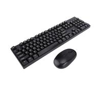 Oreilet Combo Teclado y Mouse Inalámbricos, Teclado Ergonómico 104 Teclas con Mouse óptico 4 Teclas & Receptor USB 2.4G & Modo Suspensión Inteligente para Computadora y PC (Black)