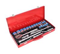 Oreilet Conjunto Llave Trinquete Zócalo Manejo, 24 Piezas 1/2 Pulgadas 8-32 Mm Herramienta Mecánica Métrica para Muebles Botes Automóviles Casa Mantenimiento Reparación Mecánica