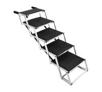 Oreilet Escaleras Perros para Automóvil, 5 Pasos Rampa Automóvil Perros Grande Plegable, Soporte hasta 154 Libras Escaleras Mascotas Portátiles No Litigantes Rampa para Camiones SUV