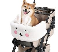 Oreilet Funda para Cochecito de Mascotas, Extraíble, Cómoda y Cálida, Protector de Sección Frontal para Cochecito de Mascotas con Diseño Magnético para Invierno para Perros y Gatos (WHITE)