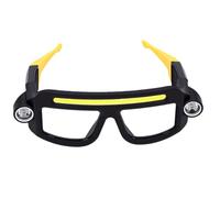 Oreilet Gafas de Seguridad con Faros LED, Gafas de Luz de Trabajo Portátiles, Iluminadas, Iluminación Manos Libres, IPX4 a Prueba de Agua para Correr de Noche, Acampar, Pescar (YELLOW)