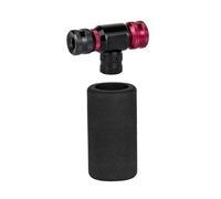 Oreilet Inflador de Neumáticos de Bicicleta de CO2 para Válvula Francesa, Bomba Bicicleta CO2 Portátil, Boquilla Inflado Rápido con Funda Aislada, Salida de Gas Ajustable (Negro-Rojo)