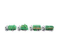 Oreilet Juguetes para Camiones de Basura, Divertido Mini Vehículo Educativo de Saneamiento, Juego de Camiones de Basura de Seguridad de Plástico Resistente para la Ciudad con 4 Paquetes para Niños