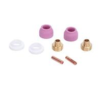 Oreilet Kit de Consumibles para Antorcha de Soldadura TIG, Repuesto de 8 Piezas de Latón de 2,4 Mm, Kit de Lentes de Gas, Juego de Soporte para Electrodos, Conector de Boquilla de Cerámica con