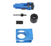 Oreilet Kit de Instalación de Cerradura de Puerta, Herramienta de Embutir con Pestillo de Posicionamiento Automático, Juego de Sierra Perforadora de Precisión con Plantilla Guía para Marcar y