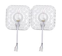 Oreilet Lámpara Techo 2 Piezas, Luz LED Ventilador Regulable 24W, Kit Reequipamiento LED Magnético, Panel Tablero para Luz Techo, Reemplazo Bombilla Fluorescente, Iluminación Blanca (cuadrado)