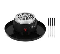 Oreilet Máquina Eléctrica para Hacer Smores y Olla para Fondue, Tostador de Malvaviscos de Mesa Interior 2 en 1 con 4 Tenedores para Asar, 4 Bandejas Desmontables, Suministros (Enchufe europeo 220V)