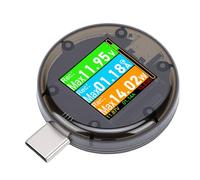 Oreilet Medidor de Potencia USB C, Medición de Control Táctil, Detector de Corriente de Voltaje, Tipo USB C, Medidor de Potencia, Multímetro Digital para Cable Cargador BankCable