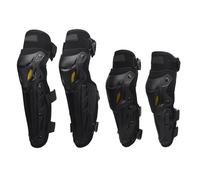 Oreilet Motocicleta con Protector de Codo, Coderas Ajustables para Motocross, Protección de Armadura de Pierna con Reflectante Nocturno, Espinilleras de Rodilla Equipo Protector (BLACK)