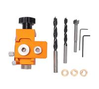 Oreilet Plantilla de Perforación Posicionamiento Doble Orificio, Guía Taladro Conector 3 en 1, Sujeción Ajustable, Localizador Posicionador Taladro Orificio 15-25 Mm para Cerradura