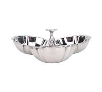 Oreilet Plato para Servir de Acero Inoxidable, 3 en 1, Frutero, Plato para Refrigerios, Bandeja Portátil para Servir Nueces, Aceitunas, Dulces, Tazón de 3 Compartimentos, Platos de Postre