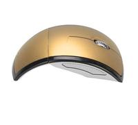 Oreilet Ratón Inalámbrico Plegable Actualizado, Ratones ópticos Plegamiento Ergonómico 2.4 GHz con Receptor e Interruptor Apagado de Energía Magnética para Computadora Portátil PC (Gold)