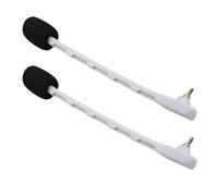 Oreilet Reemplazo de Micrófono de 2 Piezas para Auriculares para Juegos, TR, Micrófono Desmontable con Cancelación de Ruido con Cubierta de Espuma, Conector de 3,5 Mm (White)