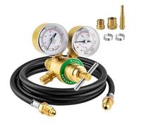 Oreilet Regulador de CO2 de Argón, Medidor Doble de Gas Soldadura TIG MIG con Conexión Entrada CGA580 de Manguera 6.6 Pies, Presión de Entrada 0-4000 PSI, Reguladores Soldadura Gas