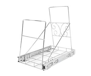 Oreilet Soporte Extraíble para Cubo de Basura, Organizador de Cubo de Basura Deslizante Debajo del Gabinete con Guías de Rodamiento de Bolas para Contenedores de 30-40 Cuartos