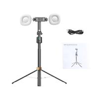 Oreilet Trípode de Seguimiento Facial Automático, Control de Gestos de Rotación 360, Palo Selfie Inteligente AI con Luces de Anillo Doble, para Transmisión en Vivo de Cámara de