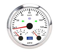 Oreilet Velocímetro GPS, Voltímetro Odómetro 3 en 1, Indicador de Nivel de, Medidor de Barco de 85 Mm con Sensor de Velocidad GPS, Retroiluminación de 7 Colores, Señal de Giro y Rango de Velocidad