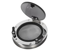 Oreilet Ventana Ojo Buey Barco, 200 Mm Redonda Apertura 180° Reemplazo Tragaluz con Malla, Vidrio Templado, Escotilla Portillo para Yate, RV, Remolque, Camping, Vehículo, Barco