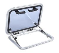 Oreilet Ventana Ojo Buey para Barco, 17 X 23 Pulgadas Aleación Aluminio, 90 ° Ventana Orificio Puerto Vidrio Templado, Reemplazo Tragaluz para Yate, RV, Remolque, Vehículo Camping