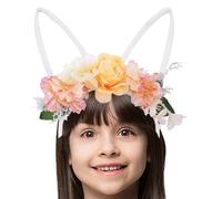 Orejas De Conejo Para La Cabeza,Disfraces Con Bandas Y Flores | Diadema De Pascua Con Orejas De Conejo,Para Fiestas De Navidad Fiesta De Halloween Día De San Valentín Y Para Disfraces De Mujer Y Para