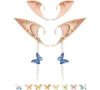Orejas De Elfo, 2pcs Orejas Elfo Cosplay, Orejas de Hada, Orejas De Látex, Orejas de Hadas Divertidas, Orejas de Elfo para Mujer, Orejas de Duendes Hadas, Accesorios De Disfraz De Elfo